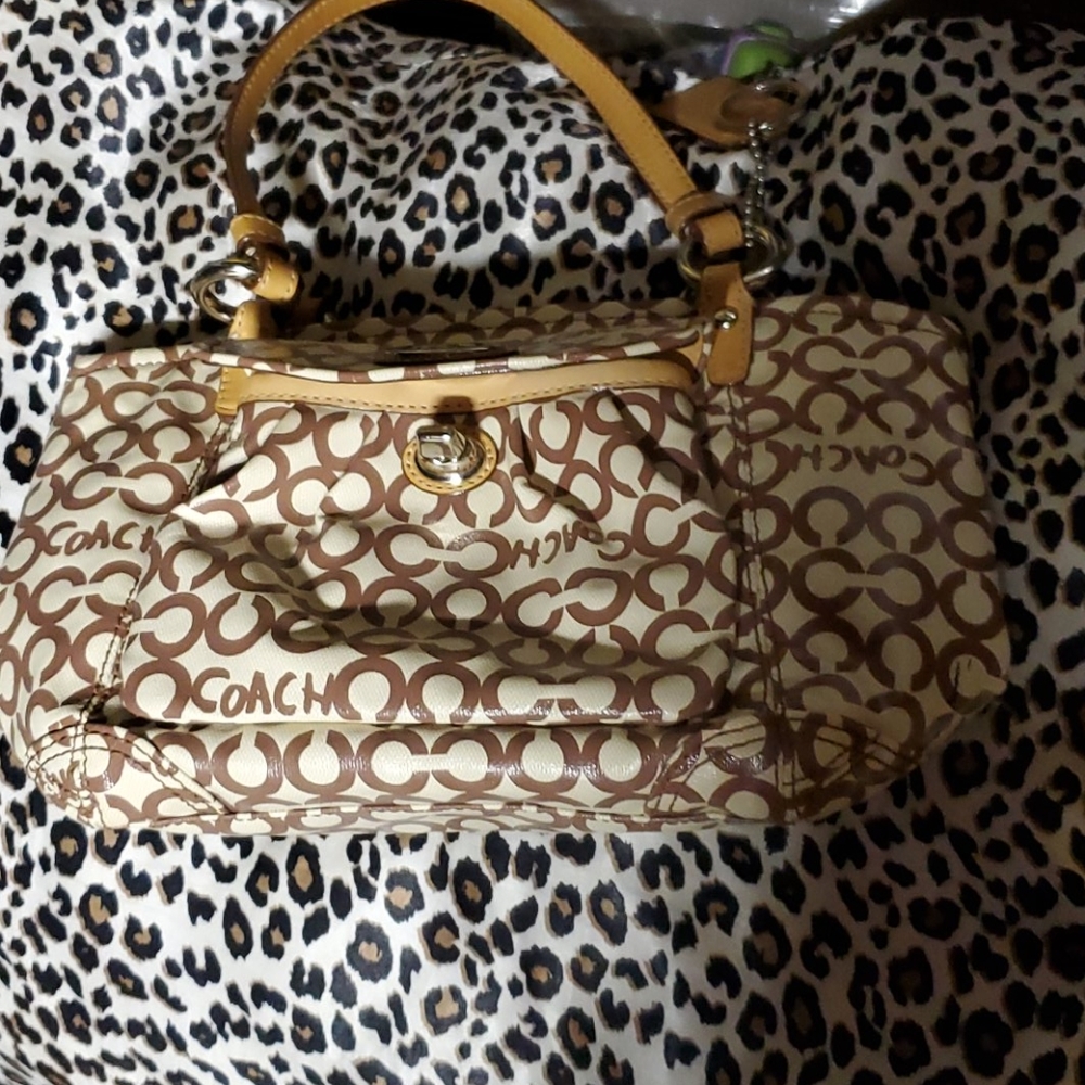 Authentic Coach OP Art Coated Canvas Bag